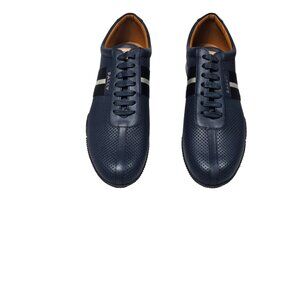 Bally Frenz Size US 13 Mens 6230484 Ink Blue Perforated Leather Sneakers